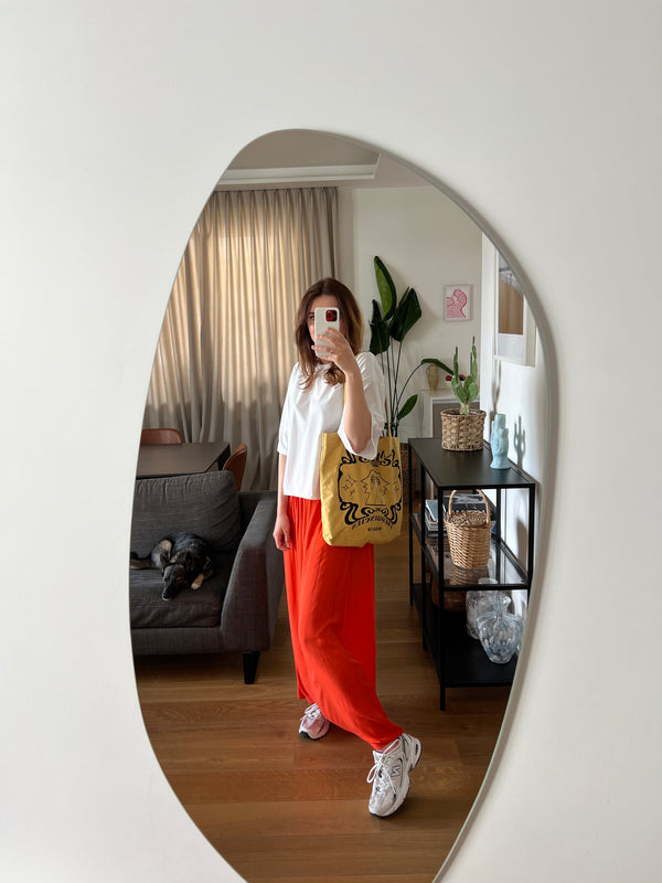 pomarańczowa spódnica maxi