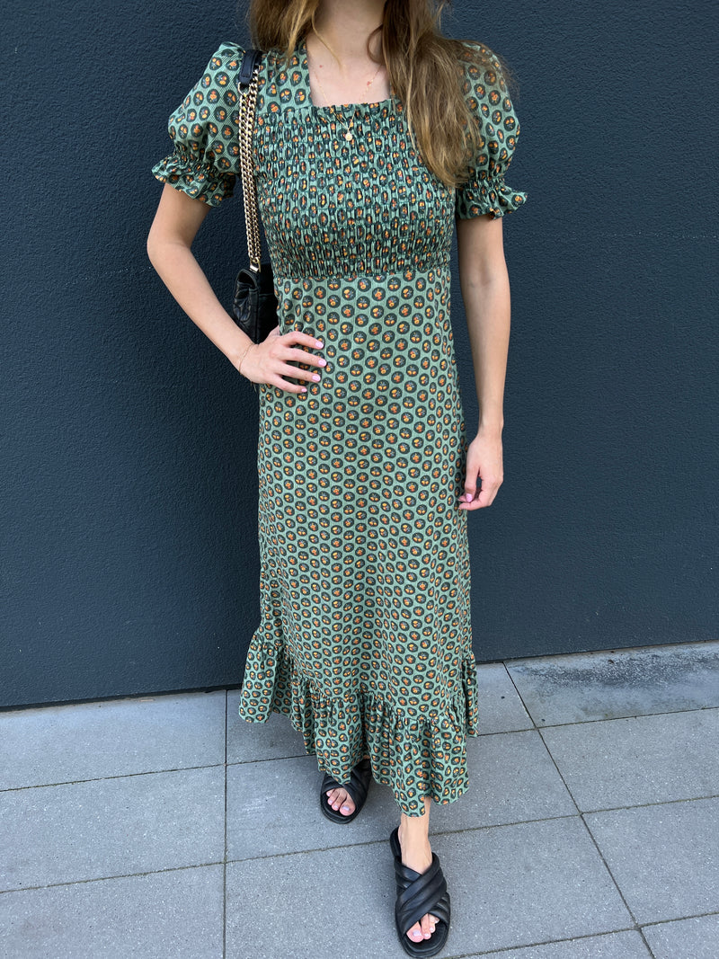 bawełniana sukienka vintage z falbanką