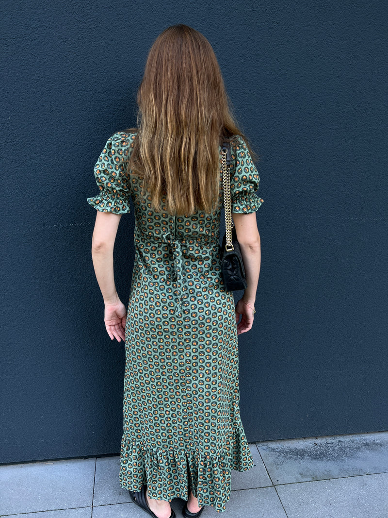 bawełniana sukienka vintage z falbanką